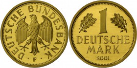 Bundesrepublik Deutschland 1948-2001 - Goldmünzen: Goldmark 2001 F, in Originalkapsel, Erstabschlag, st.
