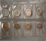 Bundesrepublik Deutschland 1948-2001: Kursmünzensatz (KMS) 1967 J, nur 1.500 Ex., in Originalfolie mit Randlochungen, PP.