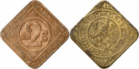 5 NOTMÜNZEN BELGIEN-Stadt Gent, 50 CENT(iemen) 1915 J 612a, 2x 1 und 2 FRANK(en) 1915 J 613+14, sowie 5 FANK(en), ss-vz
