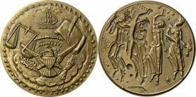 USA: 2 Bronzemedaillen 1975 je eine inkus und erhaben Ø 57mm und 148 bzw 159 g, Medallic Art Co.-Danbury. Conn., von Michal Lentz, beide gußfrisch.