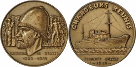 Frankreich: Kupfermedaille 1948, v. Claude Fraisse, auf Graf Pierre Savorgnan de Brazza (1852-1905), französischer Marineoffizier und Afrikaforscher, ...