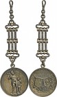 Schweiz, Kanton Uri: Silbermedaille 1895, Stempel von F. Homberg, auf die Enthüllung des Wilhelm-Tell Denkmals, 50 mm, mit dekorativer Schmuckkette (1...