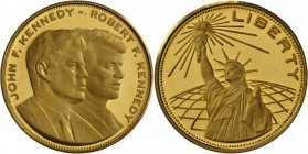 USA: Kennedymedaille, 900er Gold/6.9g, PP-.