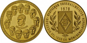 MÖNCHENGLADBACH: Goldmedaille Deutscher Fußballmeister 1970, mit Mannschaftsaufstellung, 20.97g/986er, ex PP.