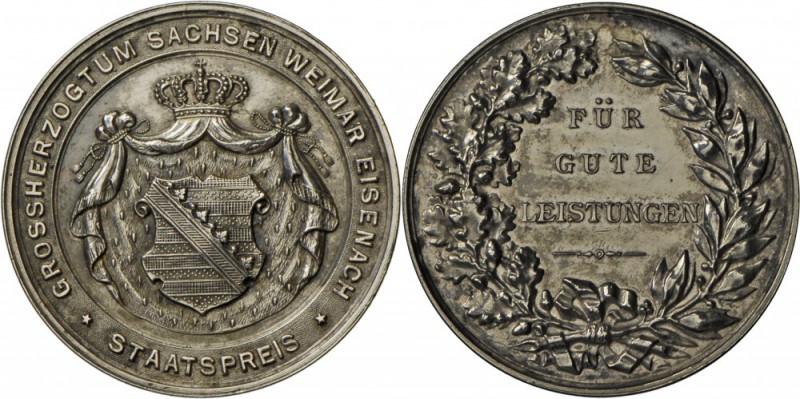 Sachsen-Weimar-Eisenach, Carl Alexander 1853-1901 Silbermedaille o.J. (um 1900),...