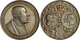 Sachsen-Weimar-Eisenach: Carl Alexander 1853-1901, Silbermedaille 1858 (F. Helfricht) 300-jähriges Jubiläum der Universität Jena. Brustbild des Gründe...