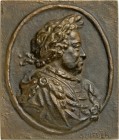Einseitige Bronze-Gußmedaille o. J., signiert A, Nieder, vermutlich auf Johann Wilhelm, Kurfürst von der Pfalz 1690-1716, genannt Jan Wellem, 87 x 74 ...