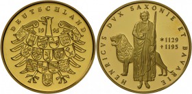 9 GOLDMEDAILLEN: 800 Jahre Heinrich der Löwe (10g Gold lt. Zertifikat ?!), sowie 8 weitere Europaprägungen zumeist mit einem Nominal von 50 ”Euro” ges...