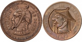 Frankreich: Napoleon III. 1852-181: Lot 22 Spottmünzen, Sedan, Sedan mit Zigarette, Adler als Eule/Vampir u. a., meist sehr schön.