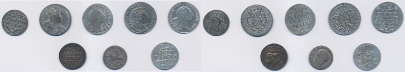 Altdeutschland und RDR bis 1800: Lot 13 Münzen, Brandenburg-Preussen: Friedrich ...