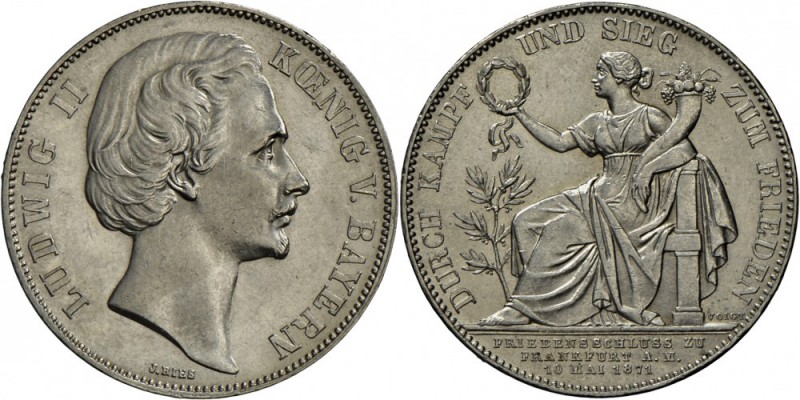 Bayern: Lot 3 Taler: Madonnentaler o.J. (1865), 1866 und Siegestaler 1871. alle ...