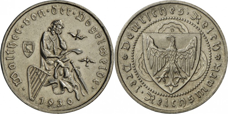 Weimarer Republik: Lot ca. 2 Dutzend Münzen 1-5 Mark: 5x 1 M 1924/5 (J 311), 3 M...