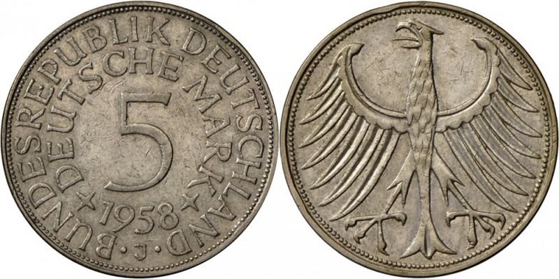 Bundesrepublik Deutschland 1948-2001: FAST komplette Sammlung mit 72x 5 DM, aber...