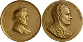 USA: Lot 2 Stück, Kupfermedaille James Buchanan, President of the United States (1857-1861), 77 mm, 222 6 g und Kupfermedaille Richard M. Nixon, Presi...