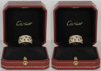 CARTIER: Ring Nigéria, Referenz : 40085100 mit Yellow Gold Diamonds 4,76 OJ/YG, Sapphieres 0.65, Rubies 0,46 and Emeralds 0,33 in Cartier Schmuckschac...