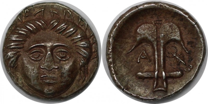 Griechische Münzen, THRACIA. APOLLONIA PONTICA. Diobol 4. Jahrhundert v. Chr, Vs...