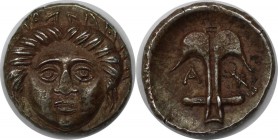 Griechische Münzen, THRACIA. APOLLONIA PONTICA. Diobol 4. Jahrhundert v. Chr, Vs: Apollokopf v. v., Rs: Anker, l. A, r. Languste. Silber. 1.1727 g. Se...