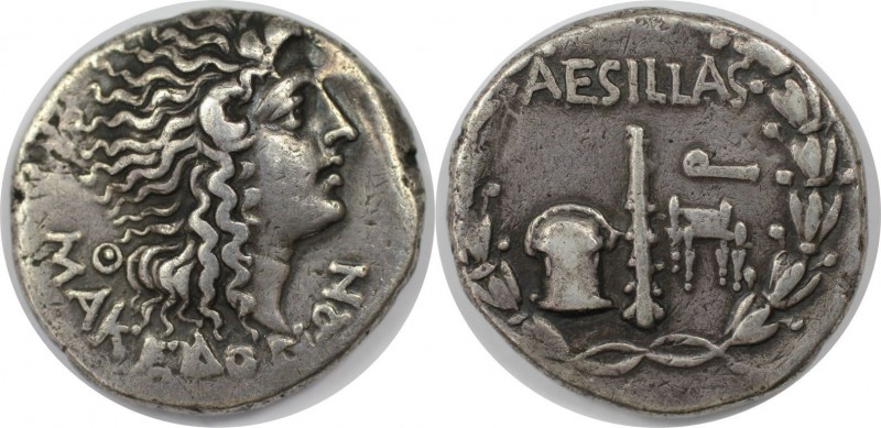 Griechische Münzen, MACEDONIA. MAKEDONIEN UNTER DEN RÖMERN. Aesillas Quästor. Te...