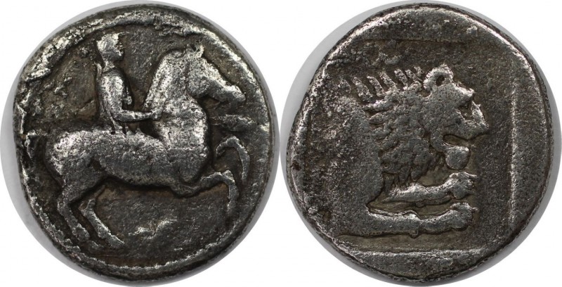 Griechische Münzen, MACEDONIA. Perdikkas II., 451 - 413 v.Chr. Tetrobol (2.03g)....