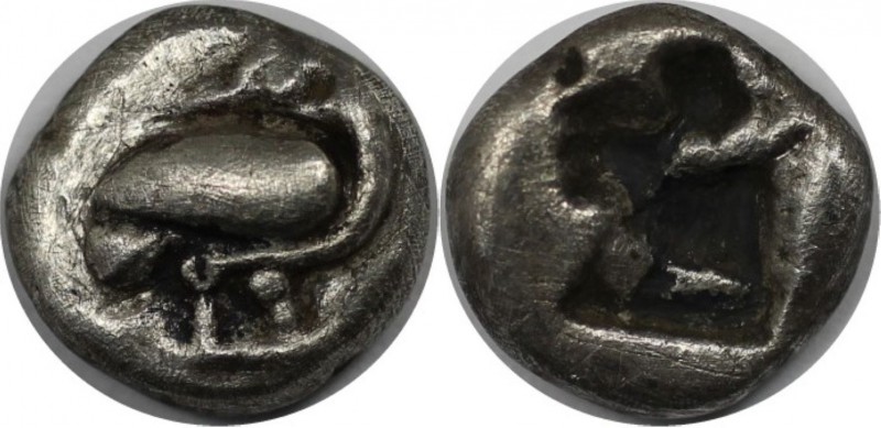 Griechische Münzen, MACEDONIA. EION. Trihemiobol um 500 v. Chr, Vs: Gans nach re...
