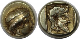 Griechische Münzen, LESBOS. Mytilene. EL Hekte, circa 454 - 428/7 v. Chr. (2.58g. 11mm) Vorzüglich