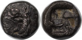 Griechische Münzen, IONIA, Phokaia. Circa 521-478 v. Chr. AR Diobol, Kopf des Greifs nach links mit hervorstehender Zunge / Incus Square Punch. Silber...