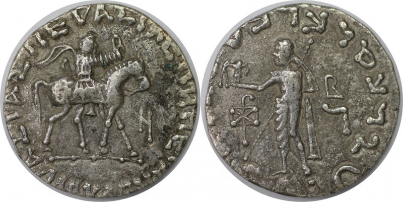 Griechische Münzen, INDO - SKYTHEN. Azes II., 35 v. Chr. - 10 n. Chr. AR-indisch...
