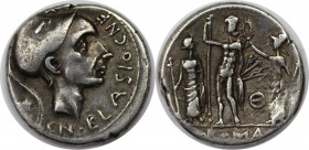 Römische Münzen, MÜNZEN DER RÖMISCHEN REPUBLIKREPUBLIK NACH 211 V. CHR. Cn. Cornelius Blasio, 112 oder 111 v. Chr. Denar (3,93g). Mzst. Rom. Vs.: CN B...