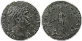 Römische Münzen, MÜNZEN DER RÖMISCHEN KAISERZEIT. Hadrian, 117-138 n. Chr. As (12,40g). 126 n.Chr. Mzst. Rom. Vs.: HADRIANVS AVGVSTVS, Büste mit Lorbe...