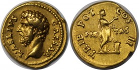 Römische Münzen, MÜNZEN DER RÖMISCHEN KAISERZEIT. Hadrianus, 117-138 n. Chr. - für Aelius. AV-Aureus 137 n. Chr. (7.11 g) Kopf l. // Pietas steht r. m...