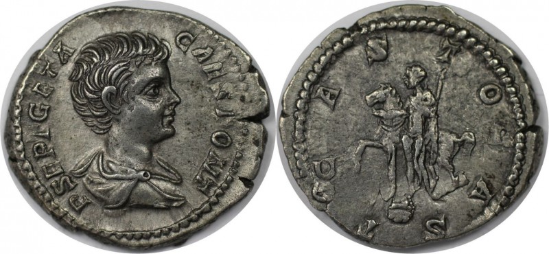 Römische Münzen, MÜNZEN DER RÖMISCHEN KAISERZEIT. Geta Caesar (198 - 209). Denar...
