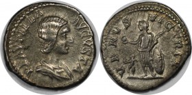 Römische Münzen, MÜNZEN DER RÖMISCHEN KAISERZEIT. Plautilla, 202 - 205 n. Chr, AR-Denar (3.04 g) Sehr schön