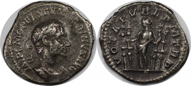Römische Münzen, MÜNZEN DER RÖMISCHEN KAISERZEIT. Macrinus, 217 - 218 n. Chr, AR...