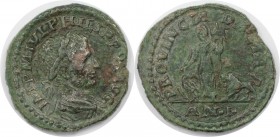 Römische Münzen, MÜNZEN DER RÖMISCHEN KAISERZEIT. RÖMISCHE PROVINZIALPRÄGUNGEN. MOESIA SUPERIOR. VIMINACIUM. Philippus I, 244 - 249 n. Chr. AE (18,11g...