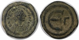 Byzantinische Münzen. Iustinian I., 527 - 565 n. Chr. AE Pentanummium (3,92g). 538 - 542 n. Chr. Mzst. Konstantinopel. Vs.: D N IVSTINI-ANVS PP AVG, d...