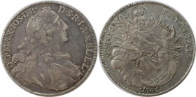 Altdeutsche Münzen und Medaillen, BAYERN / BAVARIA. Maximilian III. Joseph (1745-1777). Madonnentaler 1765, Silber. Dav. 1953. Fast Vorzüglich