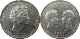 Altdeutsche Münzen und Medaillen, BAYERN / BAVARIA. Ludwig I. (1825-1848). Reichenbach und Fraunhofer. Geschichtstaler 1826, Silber. AKS 114. Sehr sch...