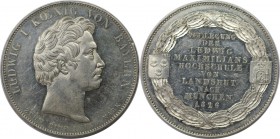 Altdeutsche Münzen und Medaillen, BAYERN / BAVARIA. Ludwig I. (1825-1848). Geschichtstaler 1826, Verlegung der Maximilians-Hochschule nach München. Si...