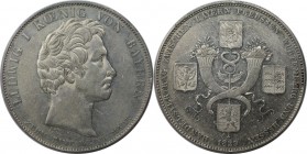 Altdeutsche Münzen und Medaillen, BAYERN / BAVARIA. Ludwig I. (1825-1848). Handelsvertrag zwischen Preußen, Bayern, Württemberg und Hessen. Geschichts...