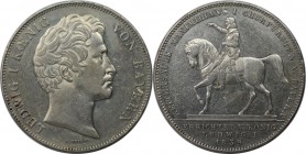 Altdeutsche Münzen und Medaillen, BAYERN / BAVARIA. Ludwig I. (1825-1848). Reitersäule Maximilians I. Geschichtsdoppeltaler 1839, Silber. AKS 100. Fas...