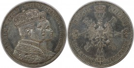 Altdeutsche Münzen und Medaillen, BRANDENBURG IN PREUSSEN. Wilhelm I. (1861-1888). Wilhelm I. und Auguste Coronation. Krönungstaler 1861 A, Silber. AK...