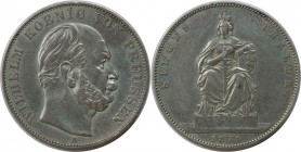 Altdeutsche Münzen und Medaillen, PREUßEN IN PREUSSEN. Wilhelm I. (1861-1888). Siegestaler 1871 A, Silber. AKS 118. Sehr schön
