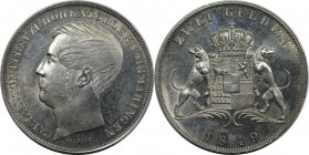Altdeutsche Münzen und Medaillen, HOHENZOLLERN-SIGMARINGEN. Carl Anton (1848-1849). Doppelgulden 1849, Silber. Dav. 721, AKS 18, Kahnt 277, Thun 209. ...
