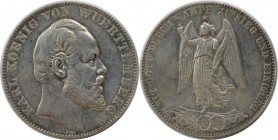 Altdeutsche Münzen und Medaillen, WÜRTTEMBERG. Karl (1864-1891). Siegestaler 1871, zum Sieg über Frankreich. Silber. AKS 132. Sehr schön-vorzüglich...
