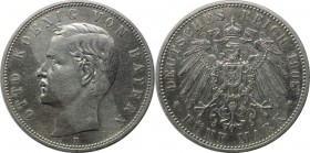 Deutsche Münzen und Medaillen ab 1871, REICHSSILBERMÜNZEN, Bayern, Otto (1886-1913). 5 Mark 1908 D, Silber. Jaeger 46. Sehr schön
