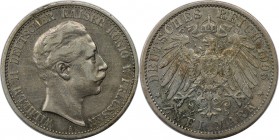 Deutsche Münzen und Medaillen ab 1871, REICHSSILBERMÜNZEN, Preußen, Wilhelm II. (1888-1918). 2 Mark 1905 A, Silber. Jaeger 102. Sehr schön
