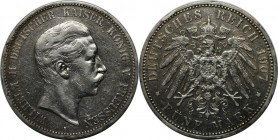 Deutsche Münzen und Medaillen ab 1871, REICHSSILBERMÜNZEN, Preußen, Wilhelm II. (1888-1918). 5 Mark 1907 A, Silber. J.104. Sehr schön, Kratzer