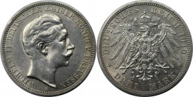 Deutsche Münzen und Medaillen ab 1871, REICHSSILBERMÜNZEN. Preußen. Wilhelm II. (1888-1918). 3 Mark 1910 A, Silber. Jaeger 103. Vorzüglich