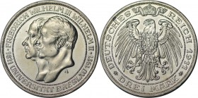 Deutsche Münzen und Medaillen ab 1871, REICHSSILBERMÜNZEN, Preußen, Wilhelm II. (1888-1918). 3 Mark 1911 A, Universität Breslau Jahrhundertfeier. Silb...