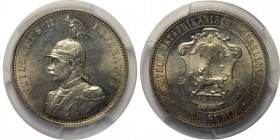 Deutsche Münzen und Medaillen ab 1871, DEUTSCHE KOLONIEN. Wilhelm II. (1888-1918). 1 Rupie 1890 A, Silber. Jaeger 713. NGC MS-62